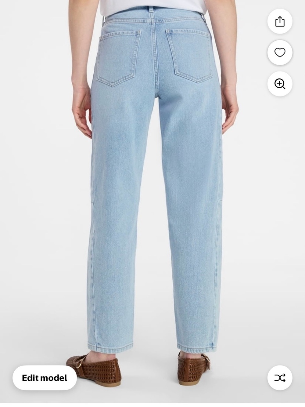 Time and Tru Light Blue High-Rise Barrel Jeans - Picture 3 of 7